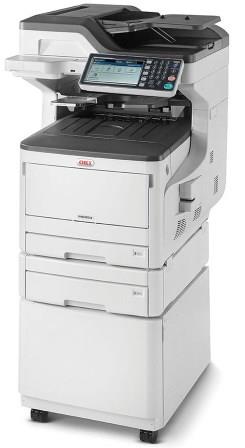 MULTIFUNZIONE A3 OKI MC853DNCT CON SECONDO CASSETTO E MOBILETTO CON RUOTE RICONDIZIONATO