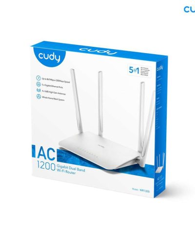 ROUTER WIRELESS CUDY WR1200 - AC1200 GIGABIT MESH ROUTER/AP/REPEATER DUAL BAND